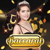 Baccarat icon with cards and chips
