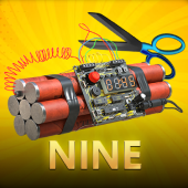 Nine card game icon with numeral